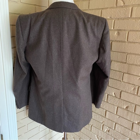Alexandre of England Brown 100% Wool 2 Button Blazer Jacket - Size 46 - Picture 4 of 10